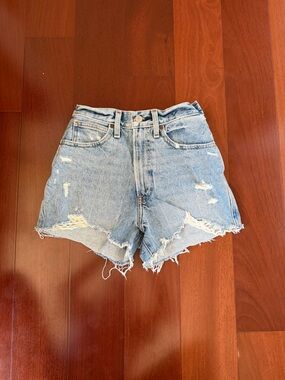 Abercrombie & Fitch Light Blue Denim Shorts - Natural Rise Size 24/00